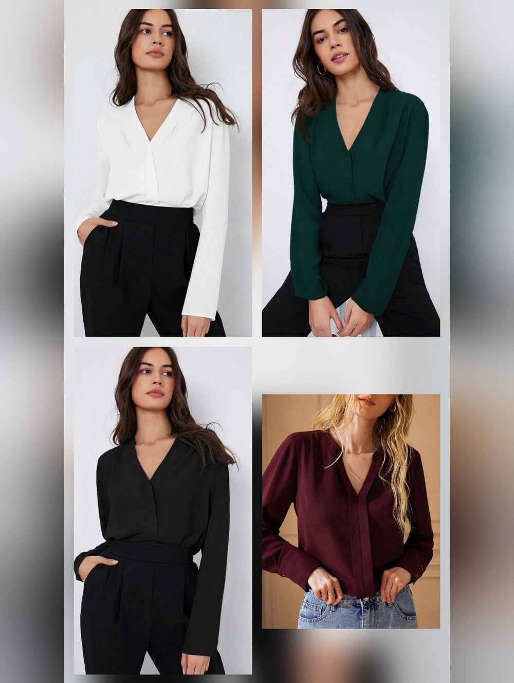 Set of 4 Long Sleeve Blouse